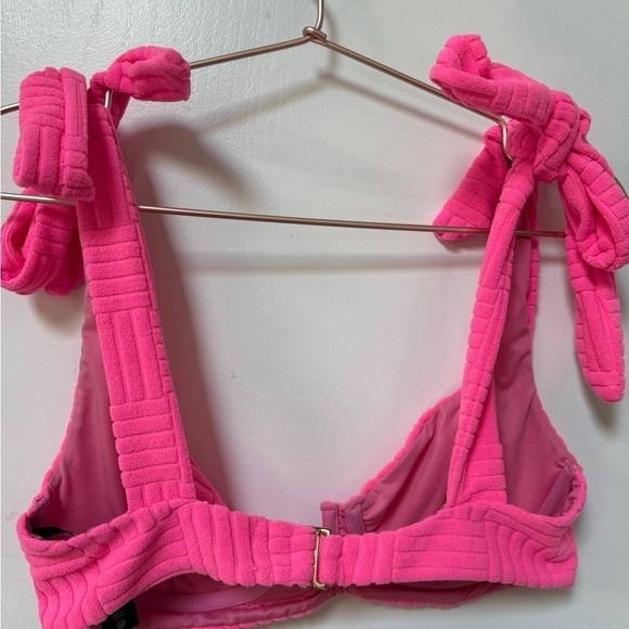 Beach Riot Blair Terry Bikini Top Strawberry Moon Pink Size M - Picture 4 of 6